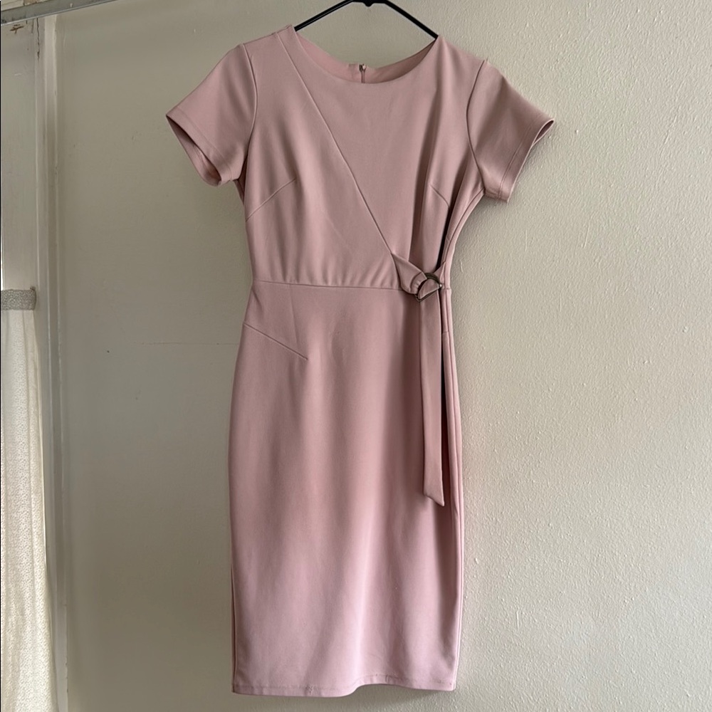 Elegant Pink Short Sleeve Dress